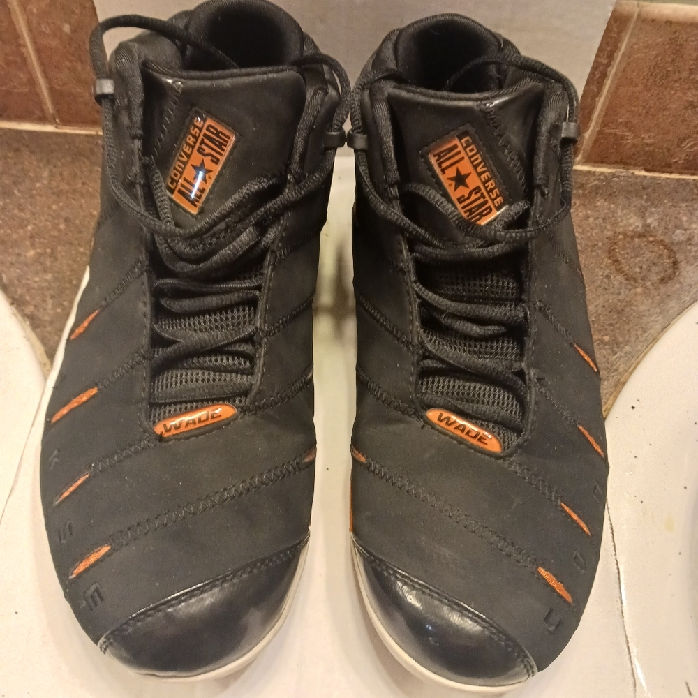 Dwayne Wade Converse Black and Orange High-Top Sneakers '06 All*Star